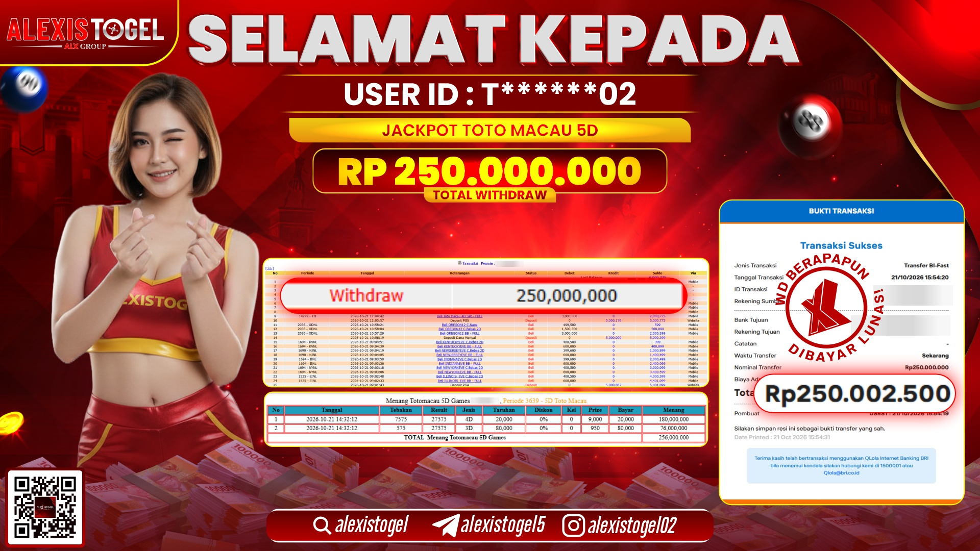 Bukti jackpot member